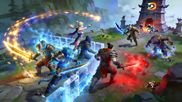DOTA2 职业战队五人抱团推进高地团战画面